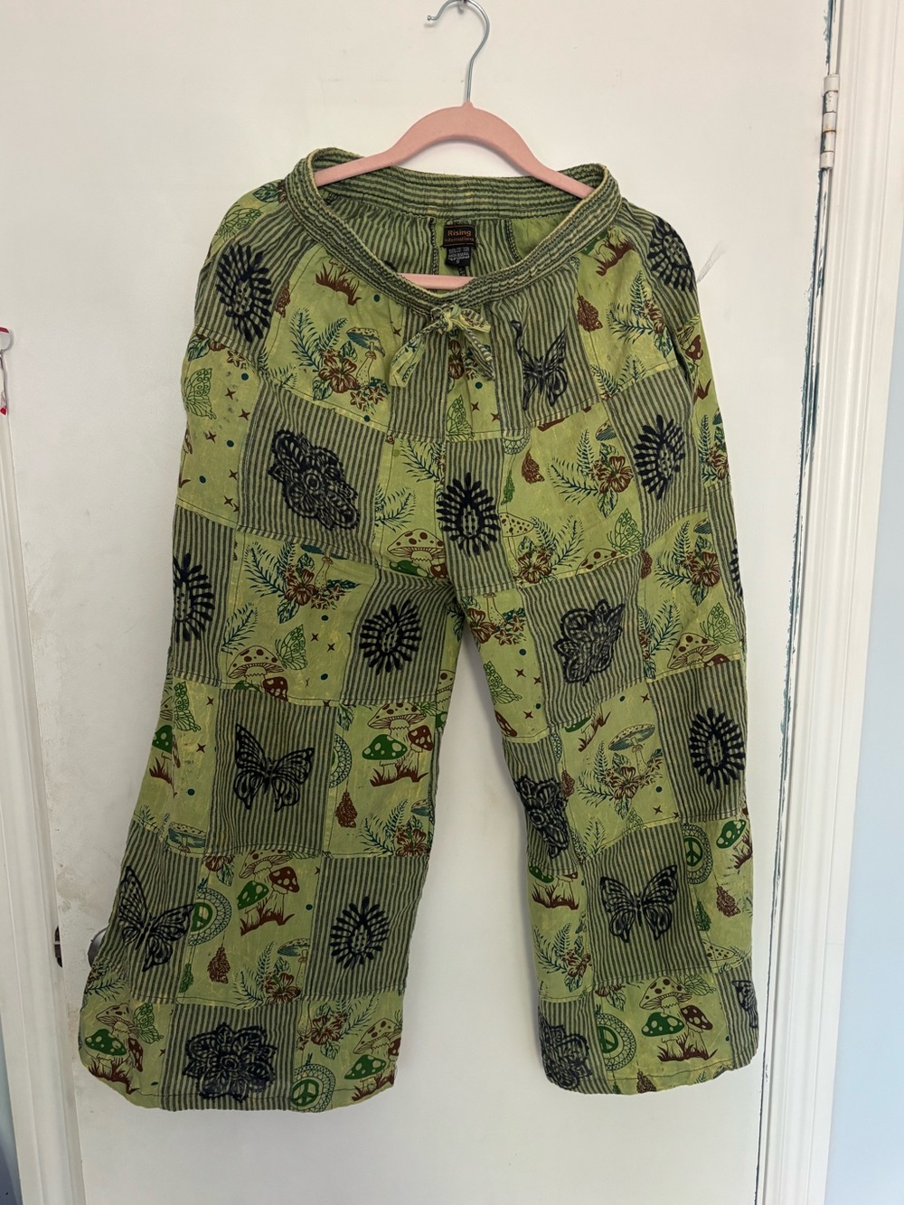 Cropped wide leg pants 100% cotton